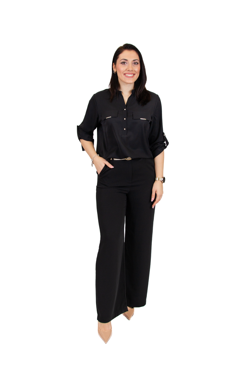 Jednobojna svilena bluza