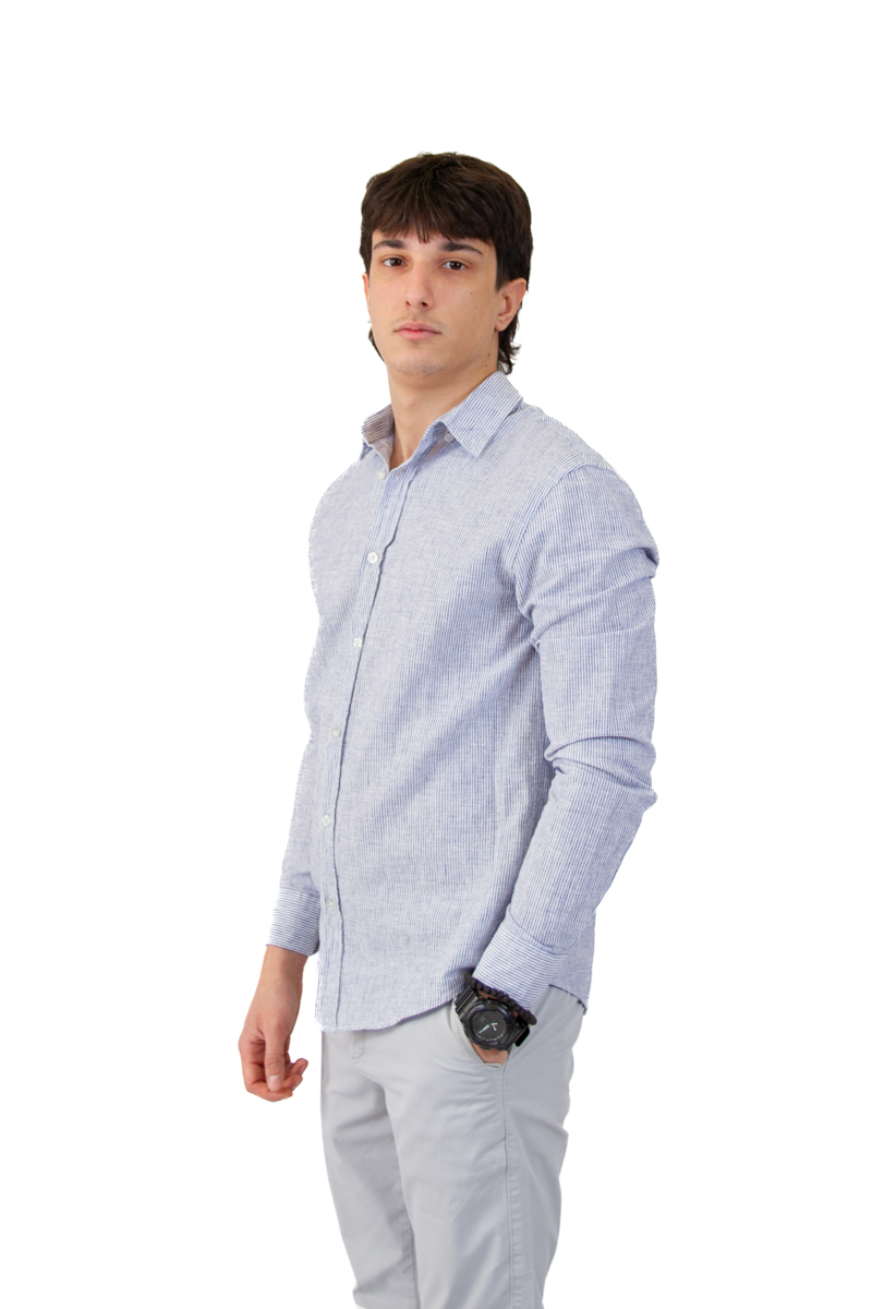 IMG_2405 Lanena muška košulja na prugice